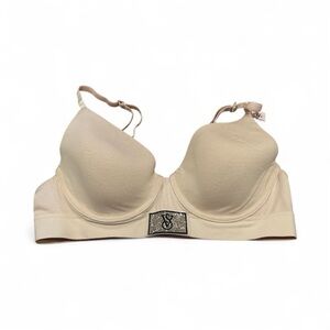 Elegant Beige Bra with Rhinestone Detail